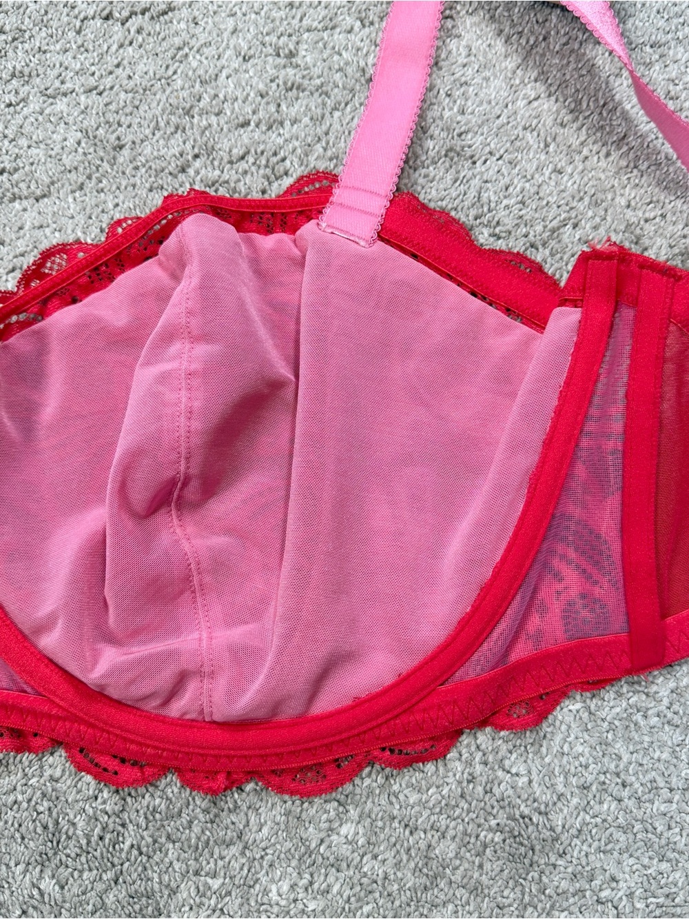 Adore Me Women’s Lace Bra Underwire Romantic Sexy in Red 40I - Picture 9 of 13